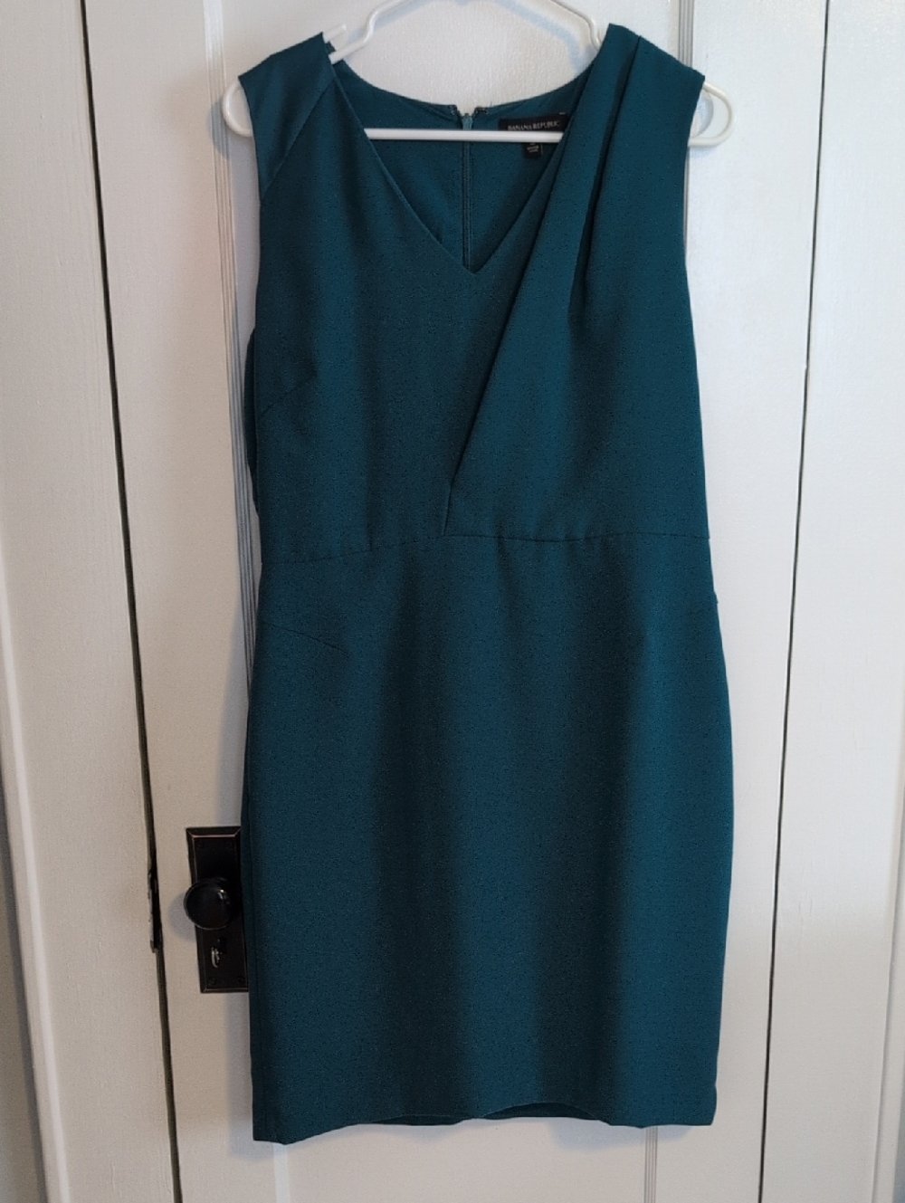 Banana Republic Teal V-Neck Sleeveless Midi Dress